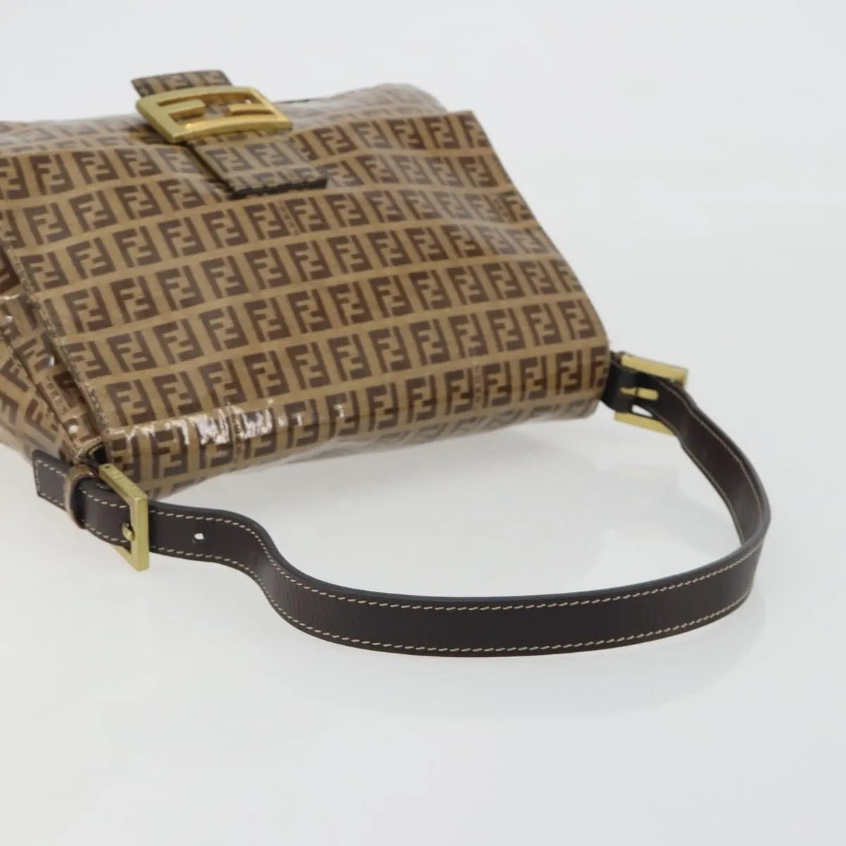 Fendi Forever Big Mama Patent Beige Patent_Leather Shoulder Bag Bag (Pre-Owned)