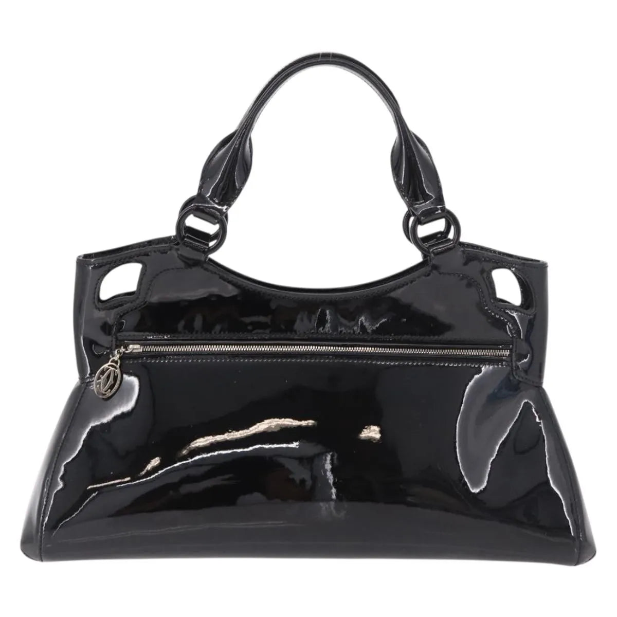 Cartier Marcello Patent Leather Black Patent_Leather Handbag (Pre-Owned)