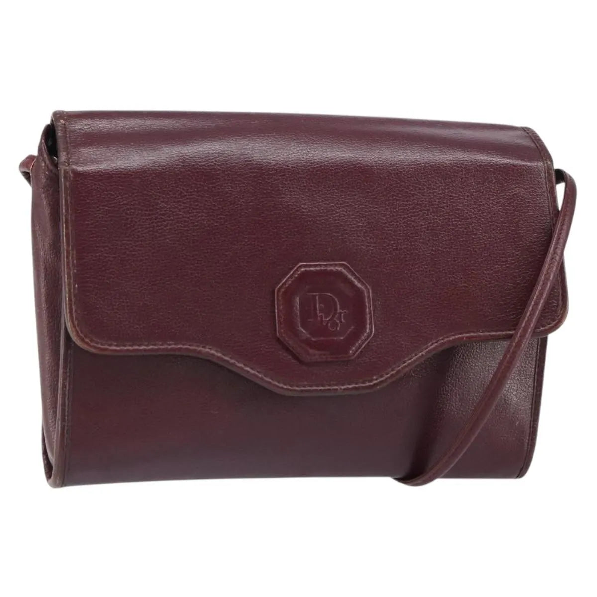 Christian Dior Vintage Leather Burgundy Leather Shoulder Bag Bag (Pre-Owned)
