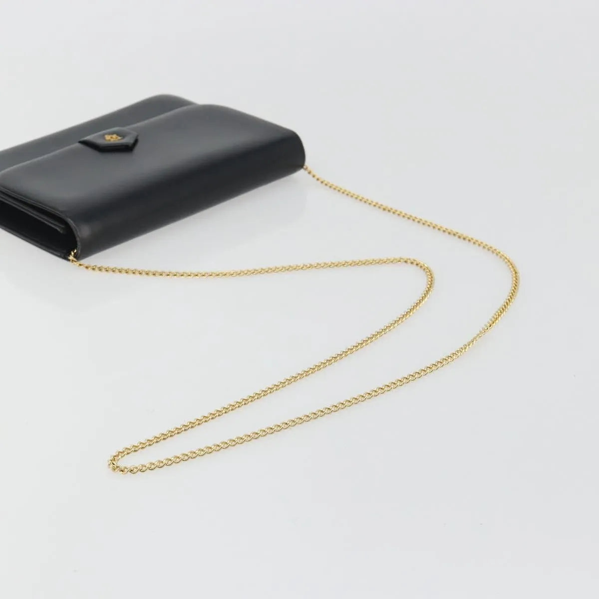 Christian Dior Vintage Clipper Closure Clutch With Logo Leather Black Leather Crossbody Bag Bag (Pre-Owned)