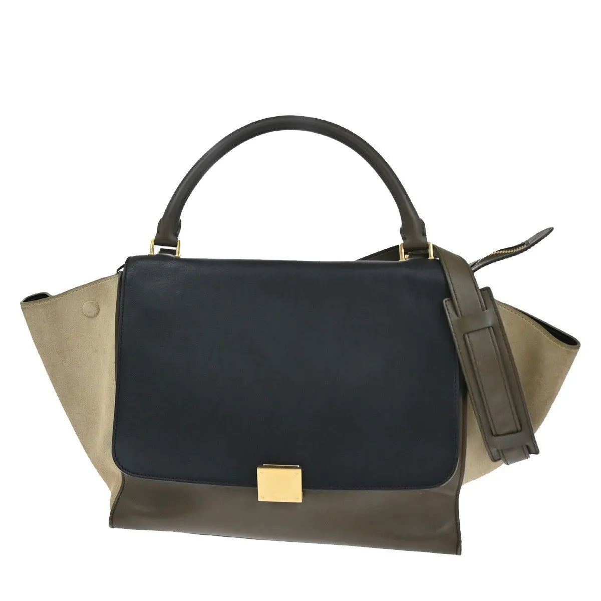 Celine Trapeze Leather With Suede Multicolour Leather Handbag (Pre-Owned)