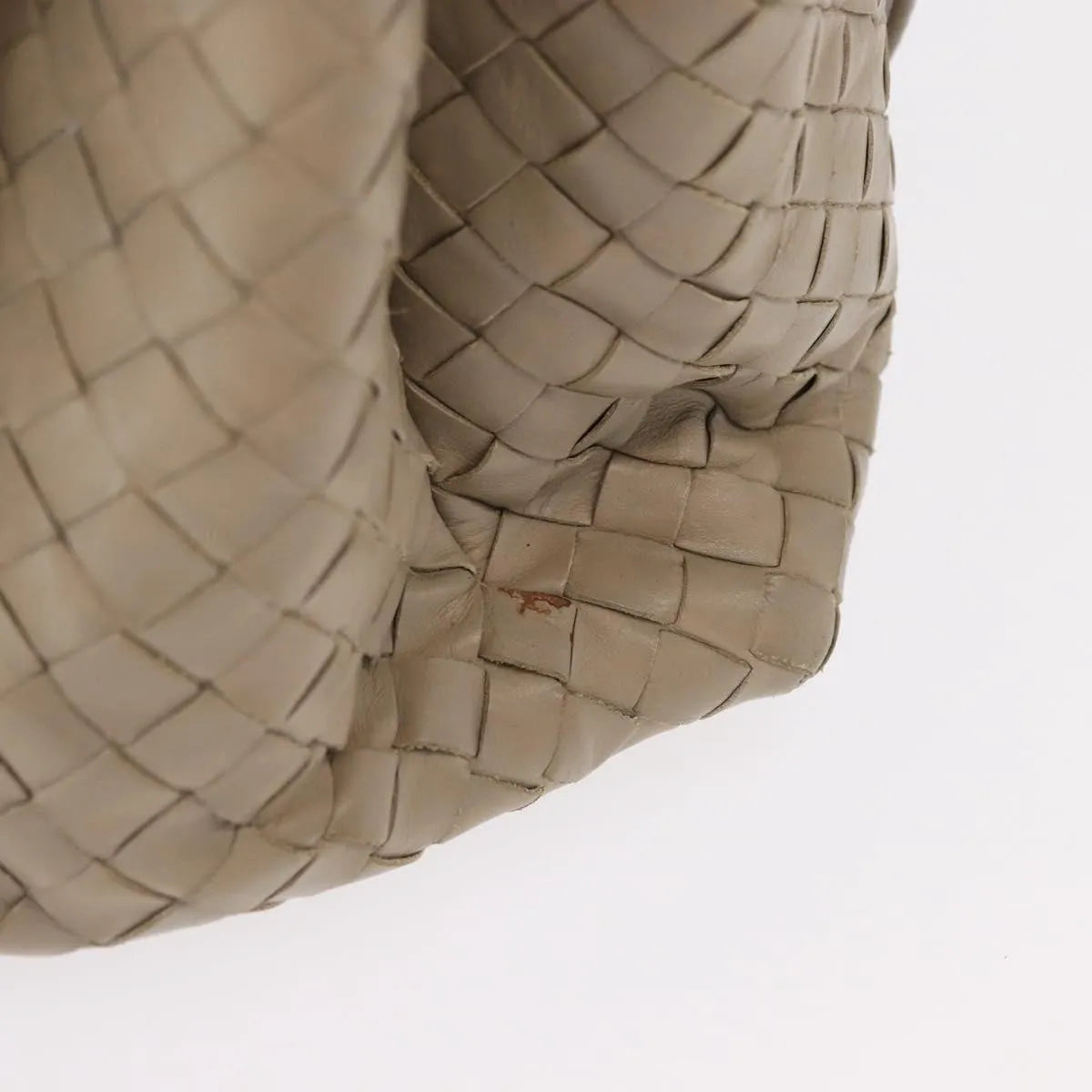 Bottega Veneta Roma Bag Intrecciato Nappa Gray Leather Handbag (Pre-Owned)