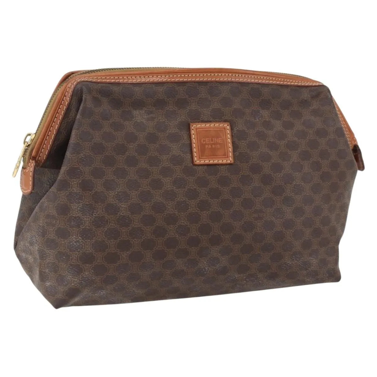 Celine Macadam Pochette Canvas Brown Canvas Clutche & Pouche Bag (Pre-Owned)