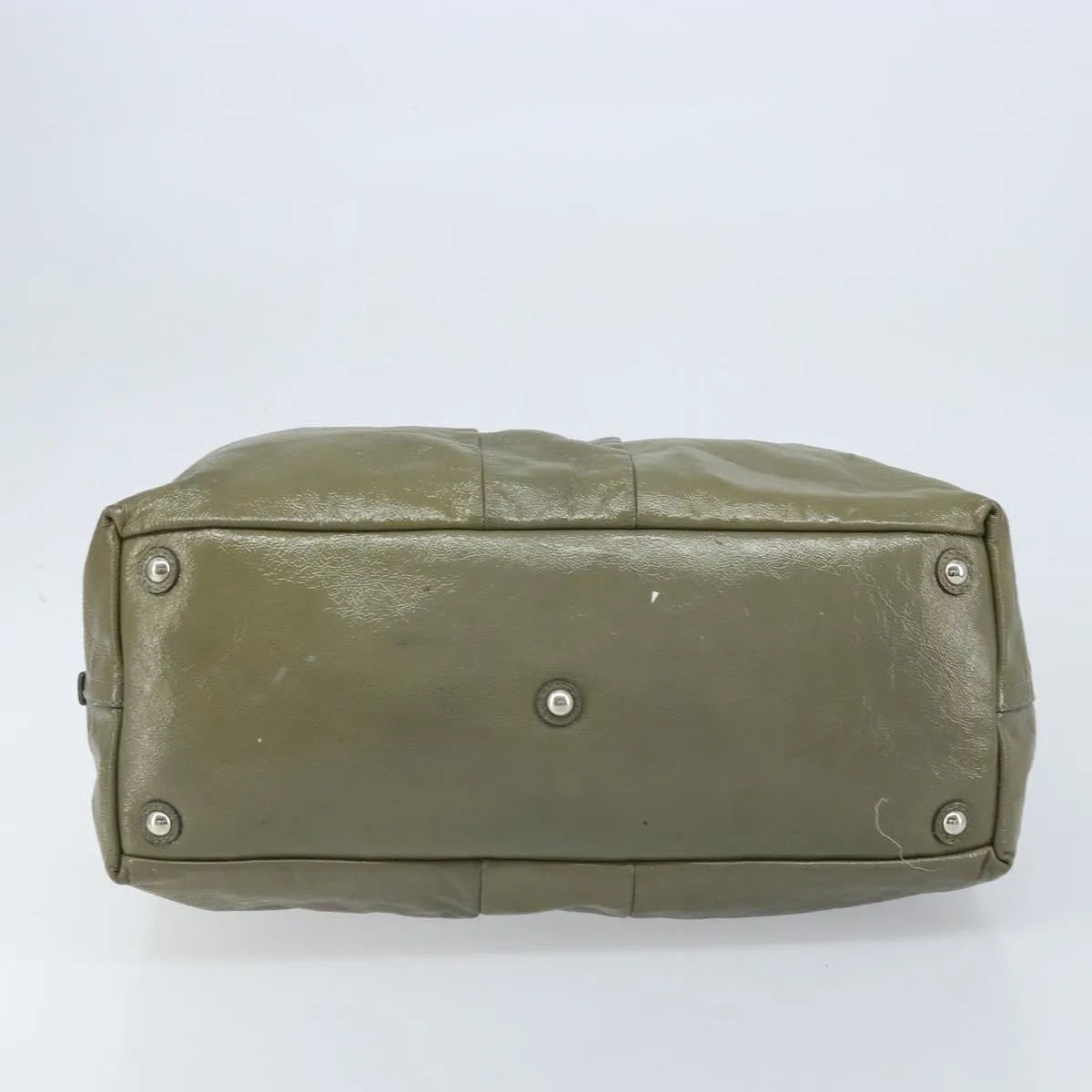 Saint Laurent Easy Y Satchel Patent Khaki Patent_Leather Handbag (Pre-Owned)