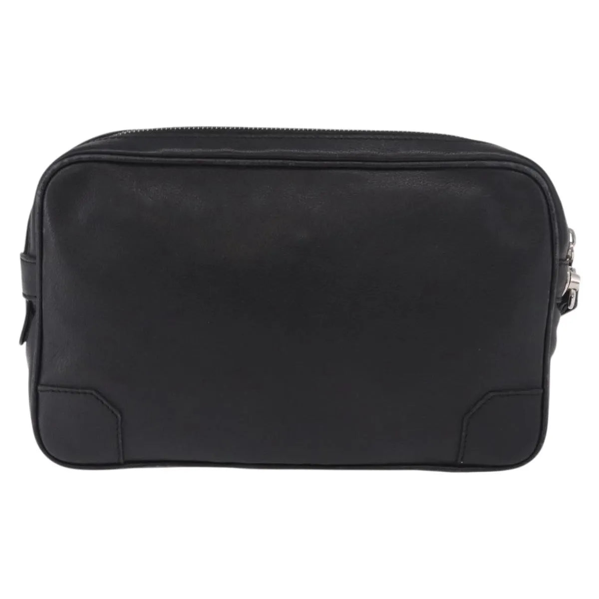 Celine Vintage Zip Wristlet Clutch Leather Black Leather Clutche & Pouche Bag (Pre-Owned)