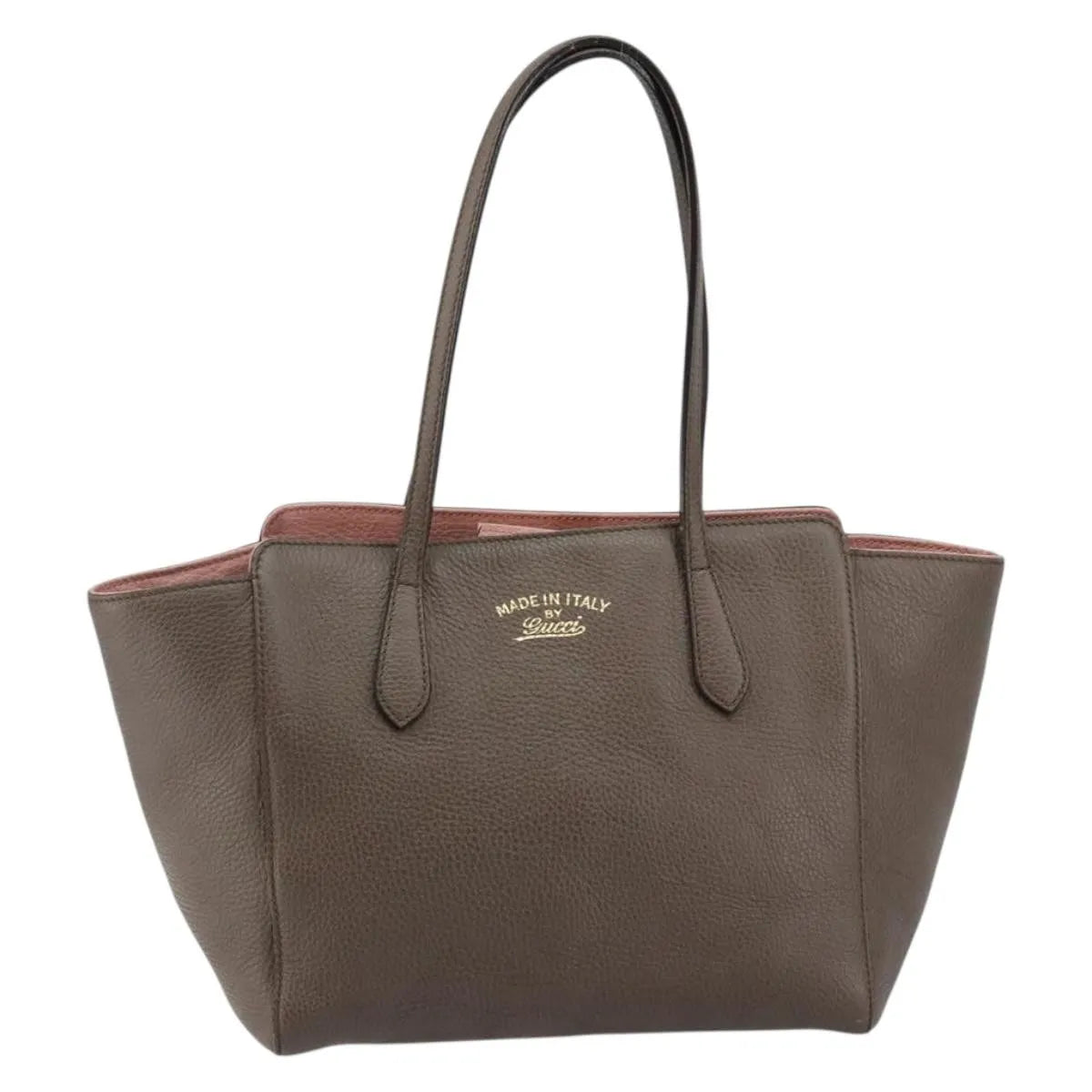 Gucci Swing Tote Leather Gray Leather Tote Bag Bag (Pre-Owned)