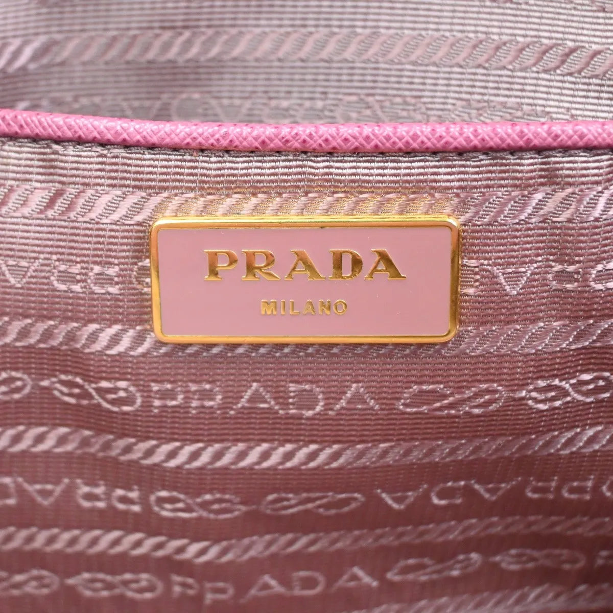 Prada Lux Open Tote Saffiano Leather Pink Leather Tote Bag Bag (Pre-Owned)