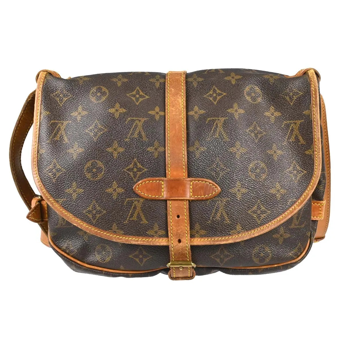 Louis Vuitton Saumur Monogram Canvas Brown Canvas Shoulder Bag Bag (Pre-Owned)