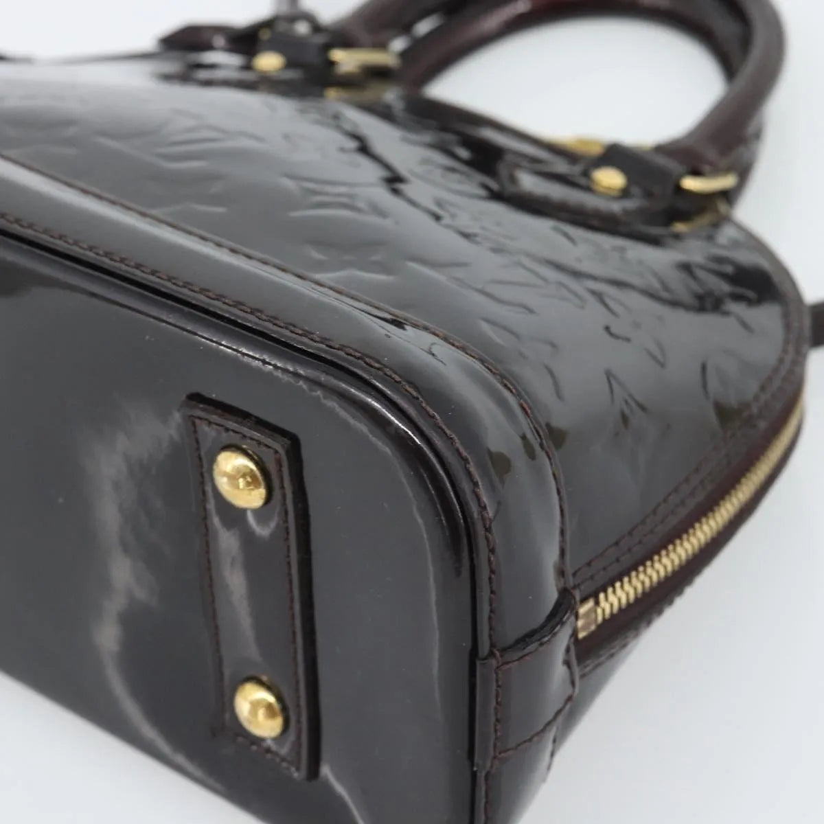 Louis Vuitton Alma Patent Leather Brown Patent_Leather Handbag (Pre-Owned)