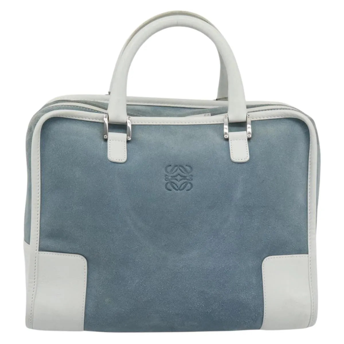 Loewe Amazona Suede Blue Suede Handbag (Pre-Owned)