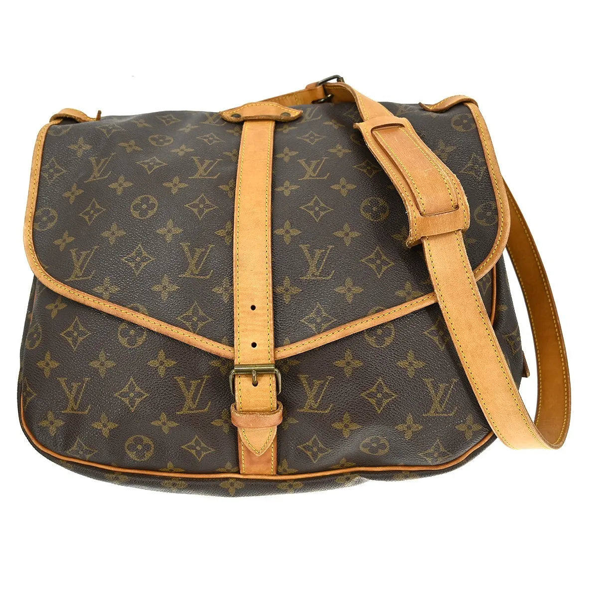 Louis Vuitton Saumur Monogram Canvas Brown Canvas Shoulder Bag Bag (Pre-Owned)