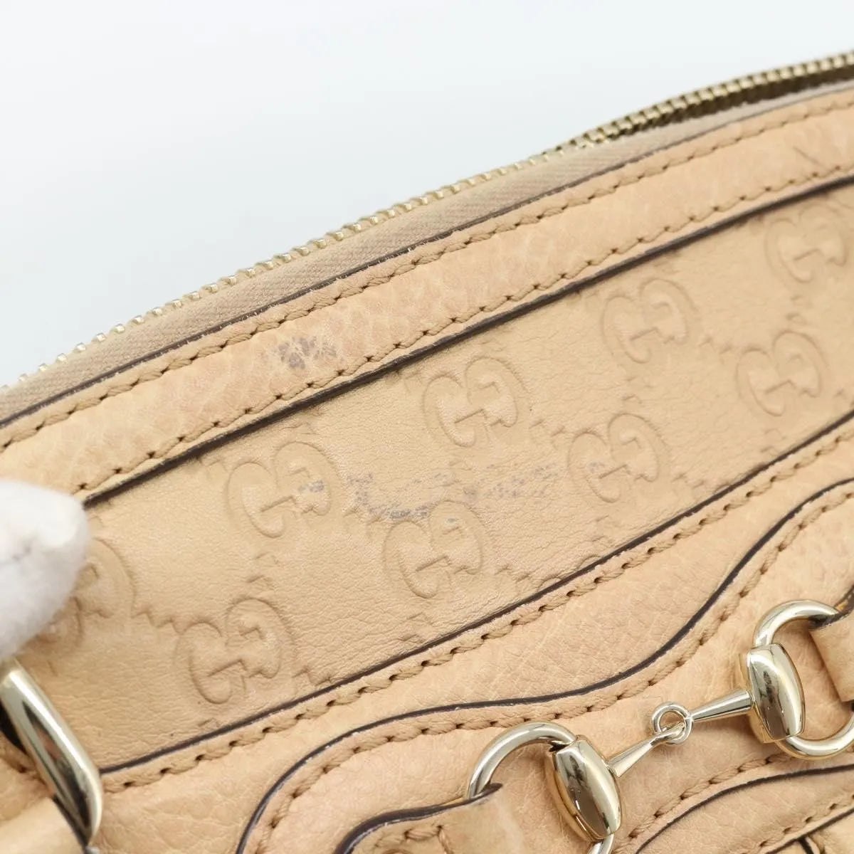Gucci New Pelham Tote Guccissima Leather Beige Leather Handbag (Pre-Owned)