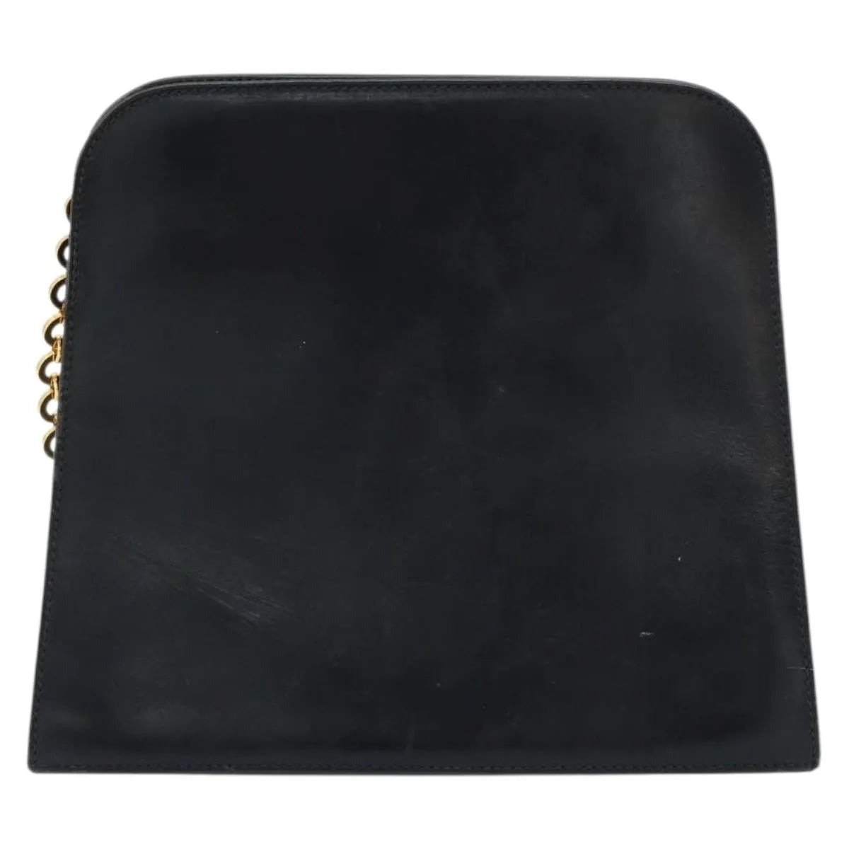 Salvatore Ferragamo Gancini Chain Leather Navy Leather Shoulder Bag Bag (Pre-Owned)