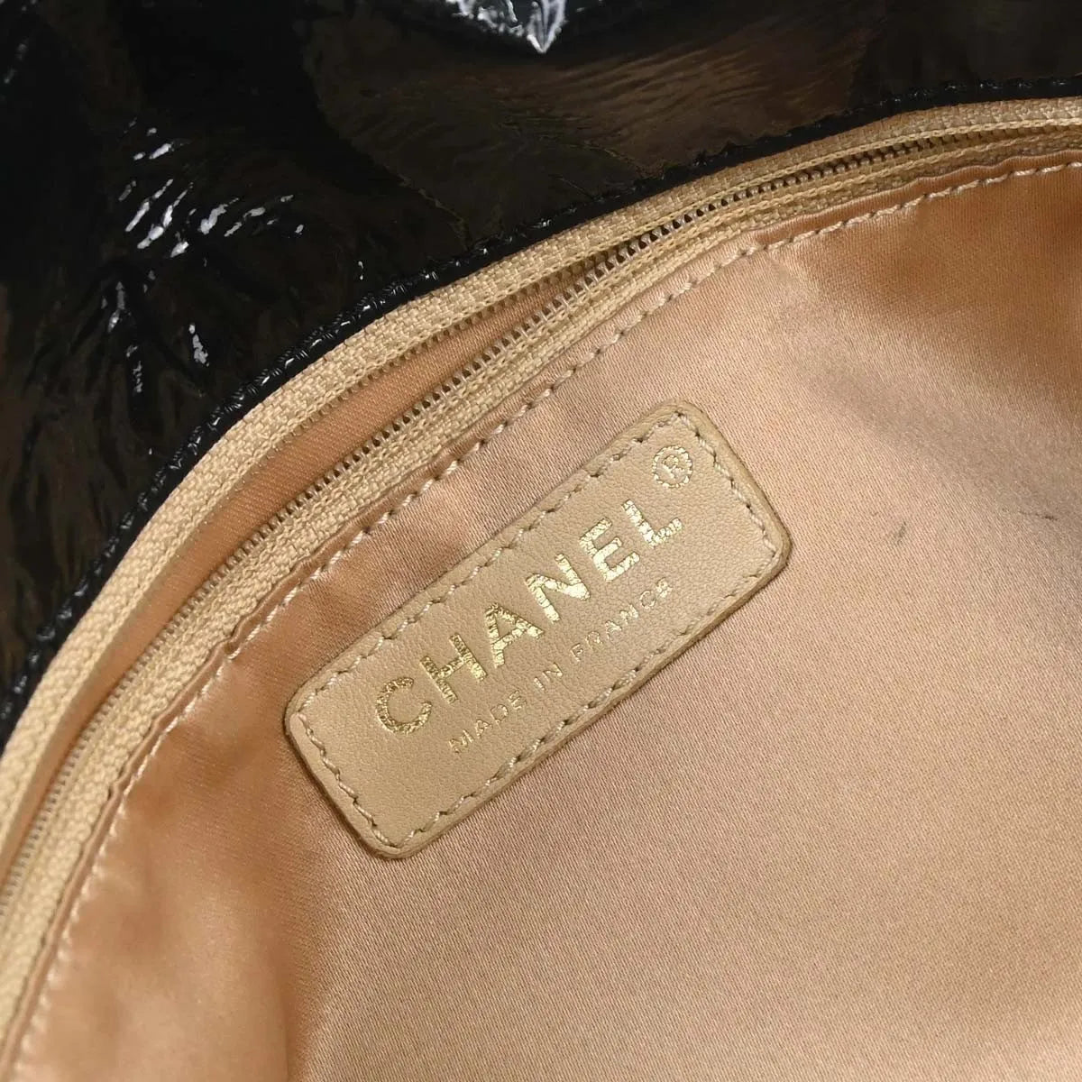 Chanel Rock And Chain Flap Patent Vinyl Black Patent_Leather Shoulder Bag Bag (Pre-Owned)