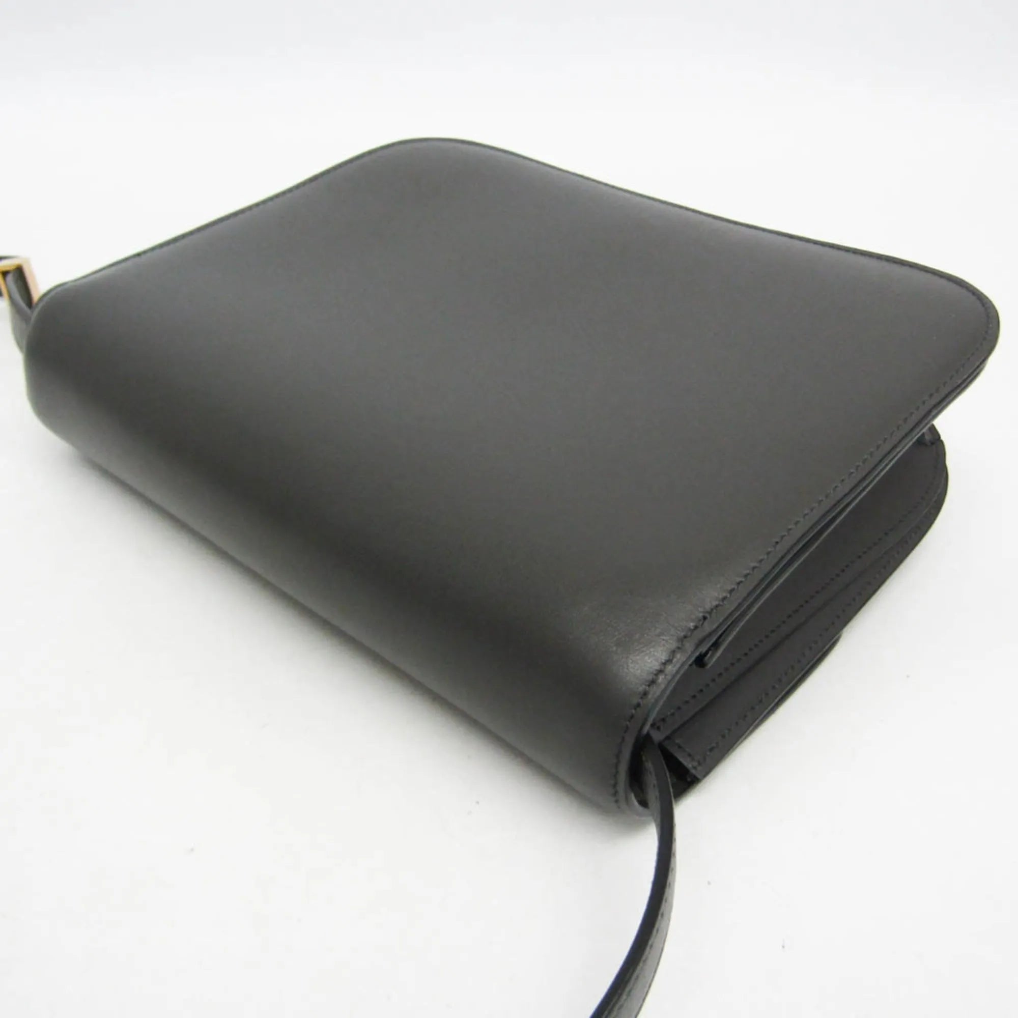 Celine Classic Box Bag Smooth Leather Gray Leather Shoulder Bag Bag (Pre-Owned)