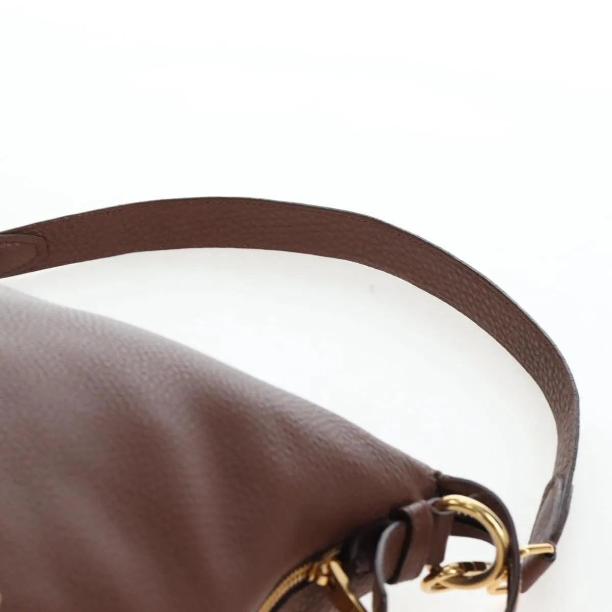 Prada Side Zip Hobo Soft Calf Brown Leather Shoulder Bag Bag (Pre-Owned)