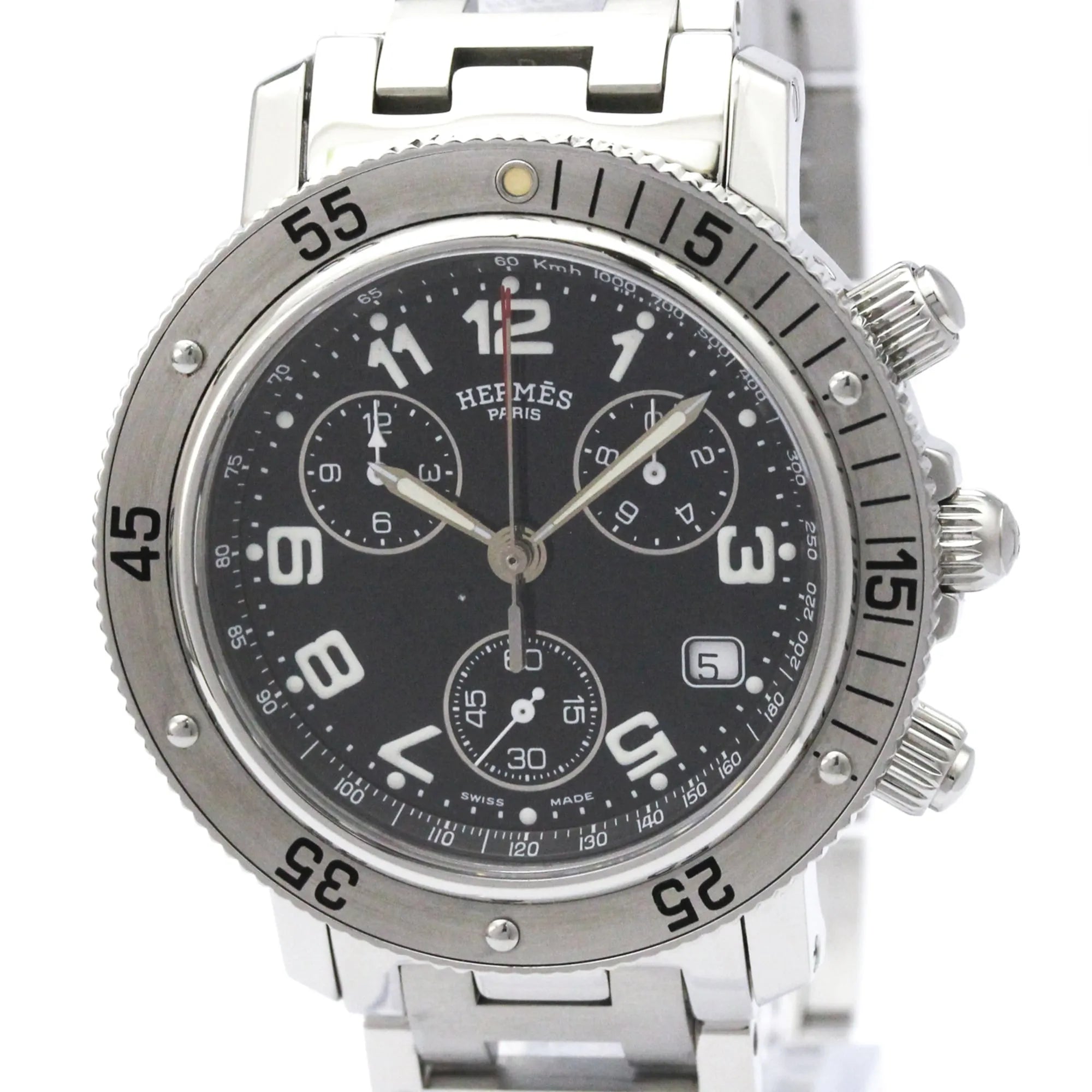 Hermes Clipper Diver Chronograph Quartz Stainless Steel Watch (Pre-Owned)