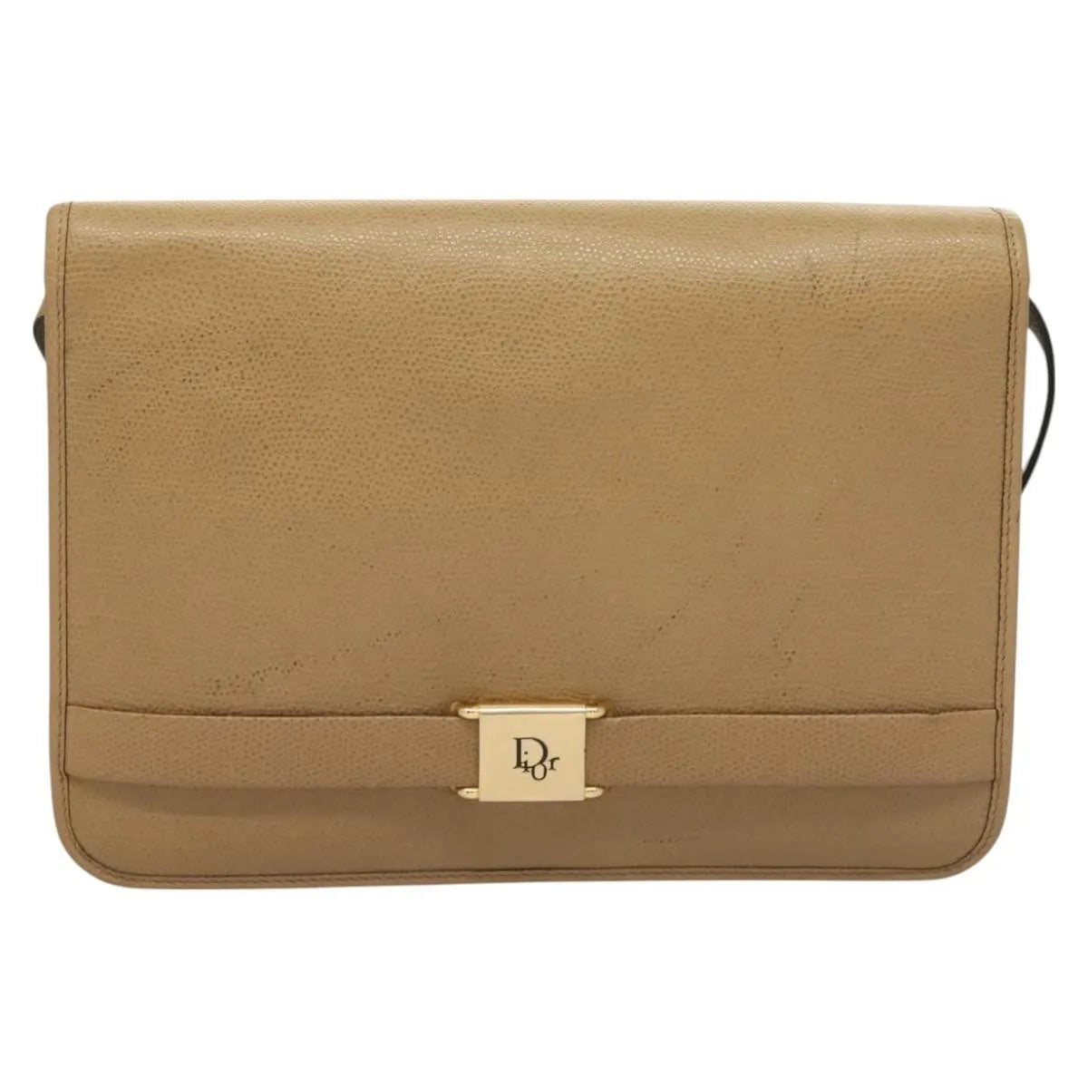 Christian Dior Vintage Leather Beige Leather Shoulder Bag Bag (Pre-Owned)