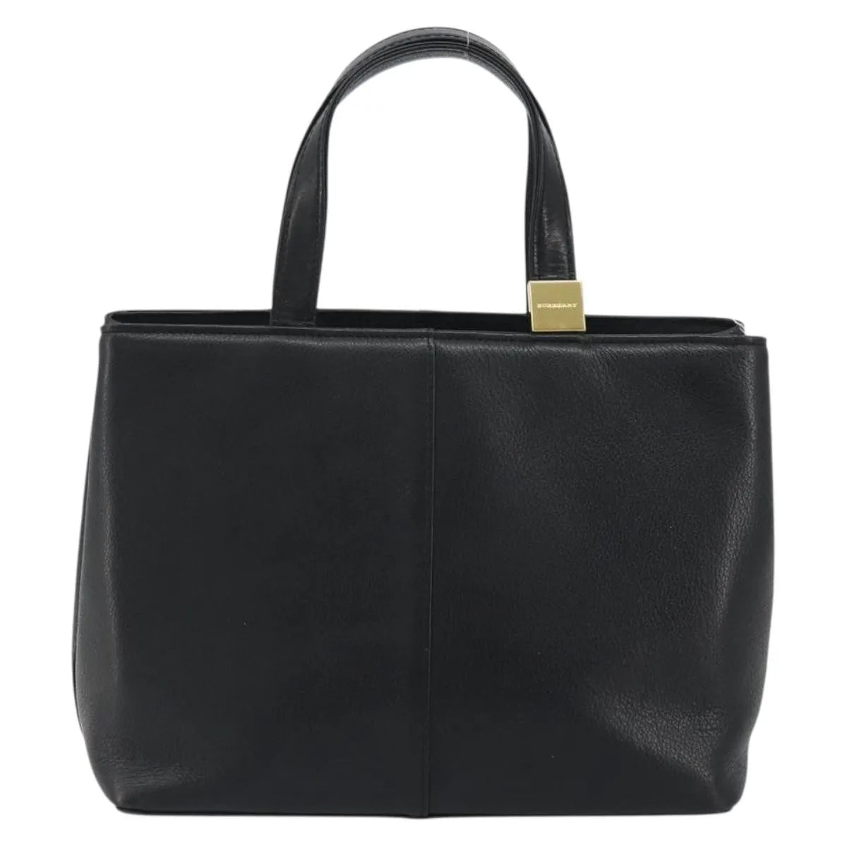 Burberry Vintage Leather Black Leather Handbag (Pre-Owned)