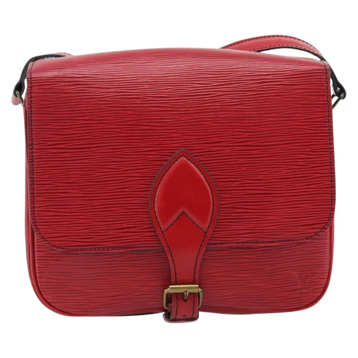 Louis Vuitton Cartouchiere Handbag Epi Leather Red Leather Shoulder Bag Bag (Pre-Owned)
