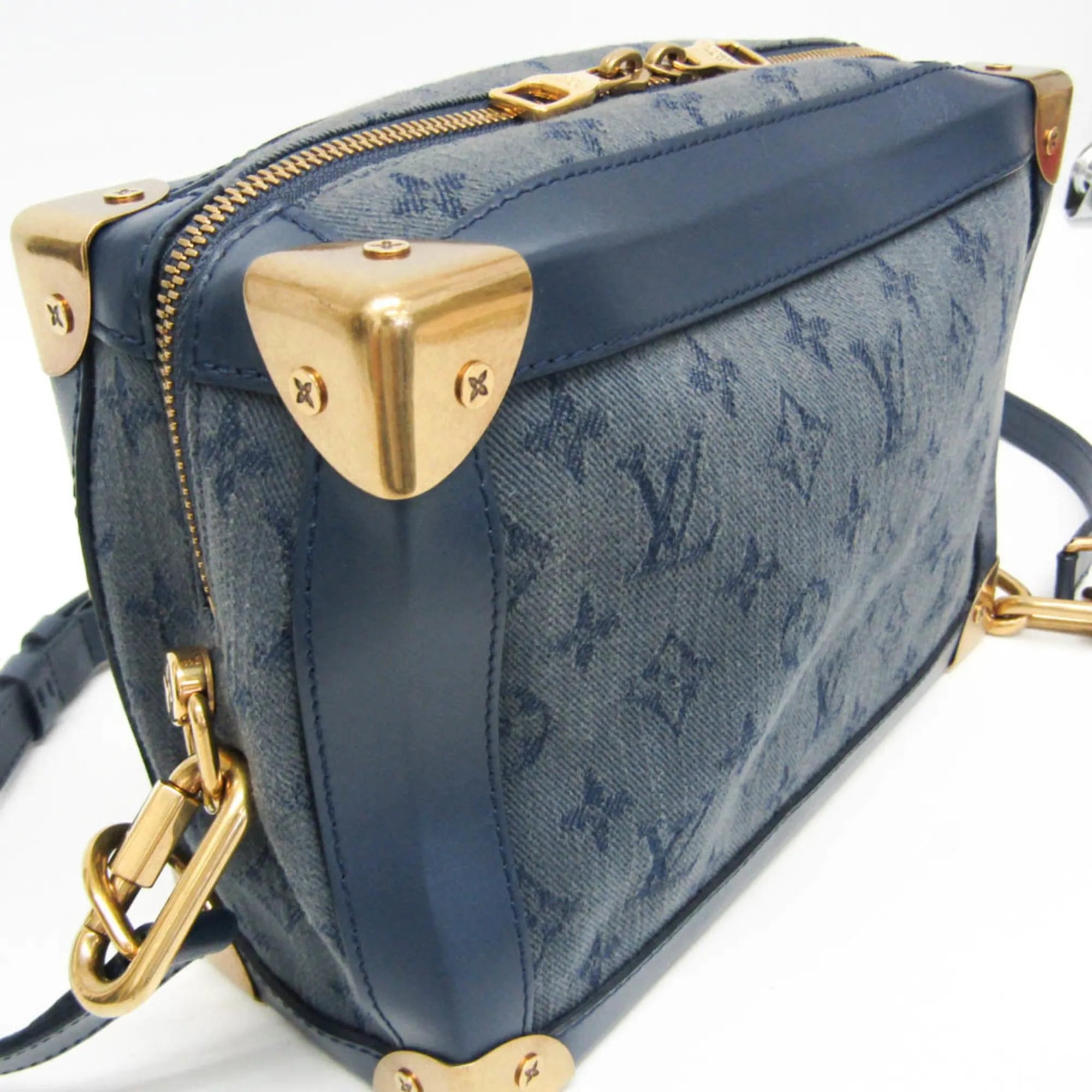 Louis Vuitton Soft Trunk Monogram Denim Blue Denim_Jeans Shoulder Bag Bag (Pre-Owned)