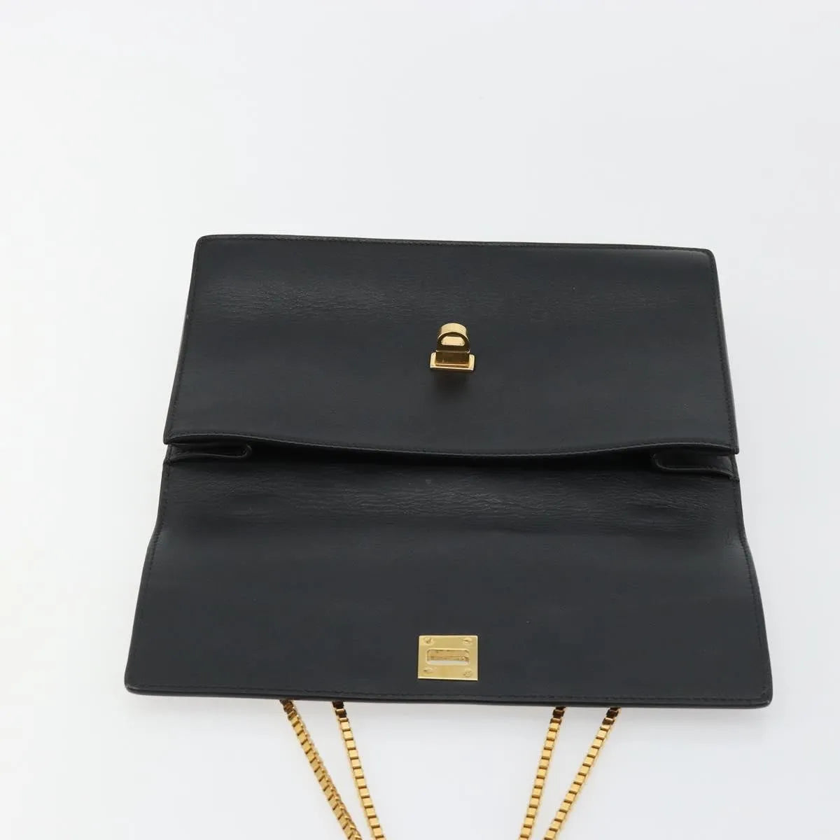 Versace Medusa Flap Chain Leather Black Leather Shoulder Bag Bag (Pre-Owned)