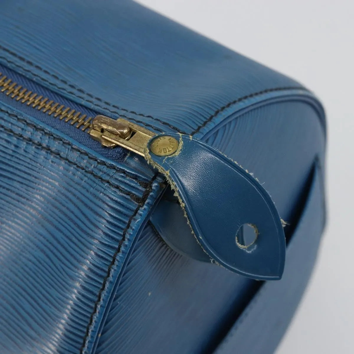 Louis Vuitton Speedy Handbag Epi Leather Blue Leather Handbag (Pre-Owned)
