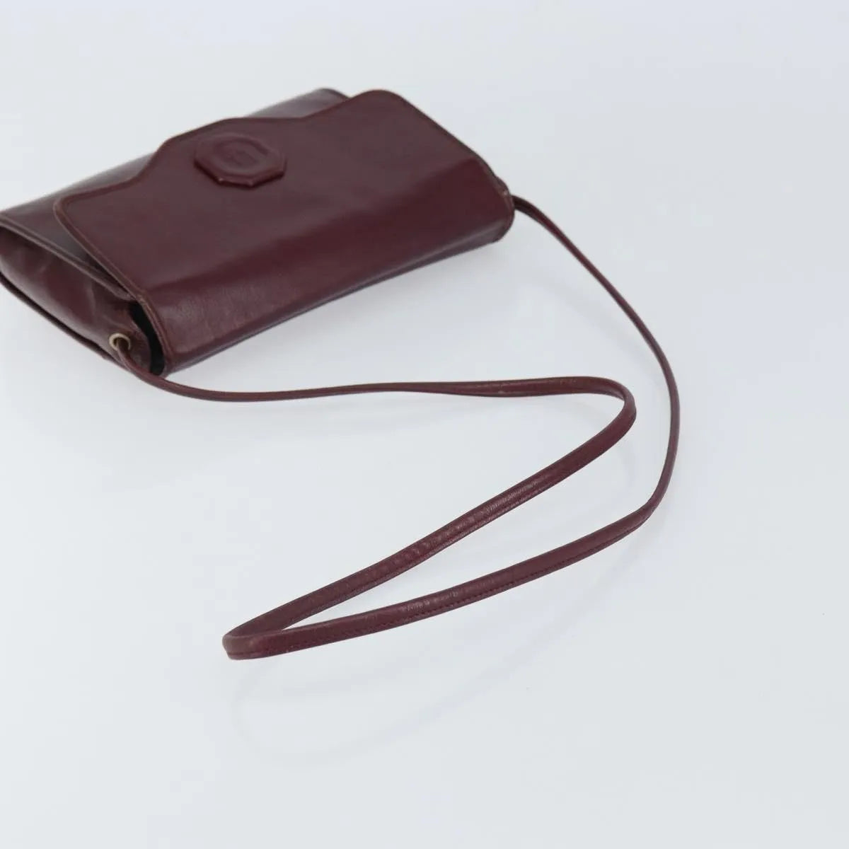 Christian Dior Vintage Leather Burgundy Leather Shoulder Bag Bag (Pre-Owned)