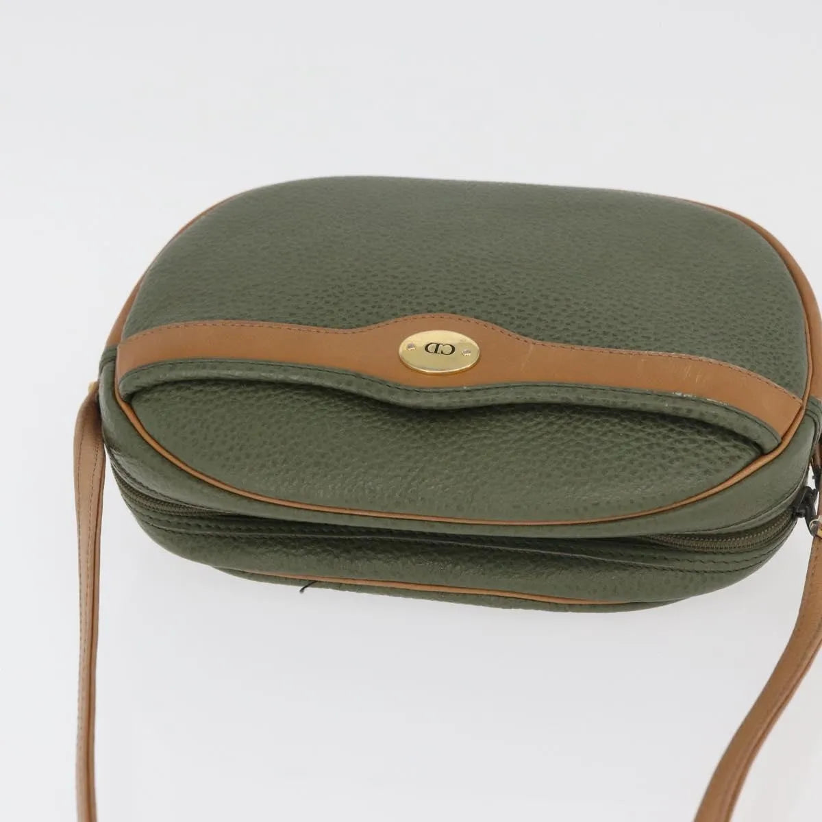 Christian Dior Cd Shoulder Bag Leather Green Leather Shoulder Bag Bag (Pre-Owned)