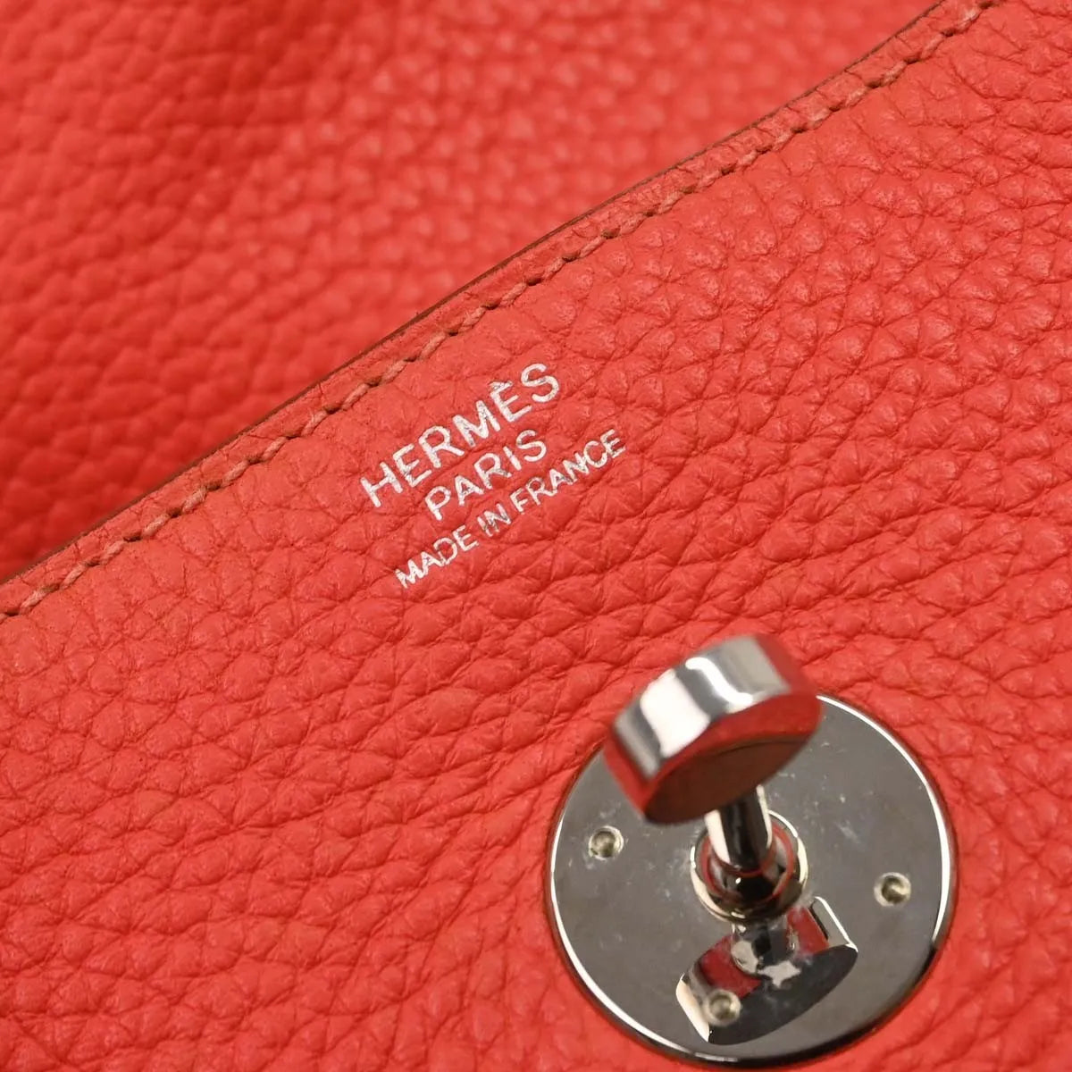 Hermes Lindy Clemence Red Leather Shoulder Bag Bag (Pre-Owned)