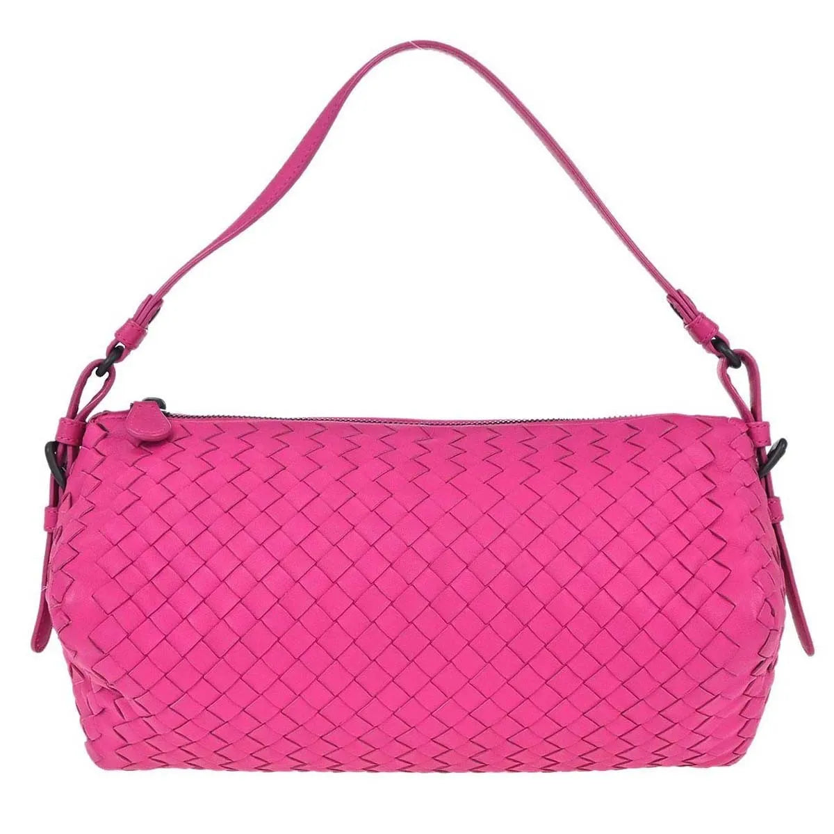 Bottega Veneta Intrecciato Leather Pink Leather Handbag (Pre-Owned)