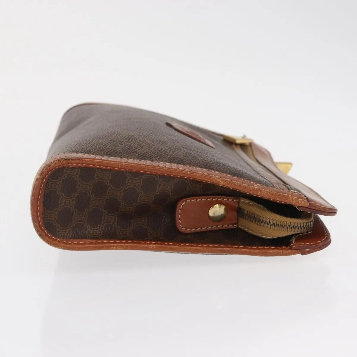 Celine Macadam Pochette Canvas And Leather Brown Canvas Clutche & Pouche Bag (Pre-Owned)