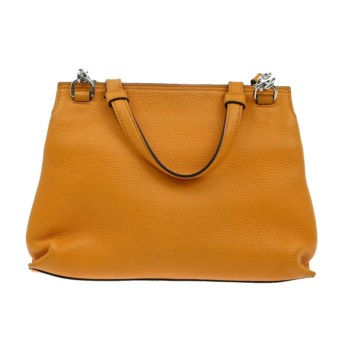 Gucci Bamboo Daily Top Handle Leather Orange Leather Handbag (Pre-Owned)