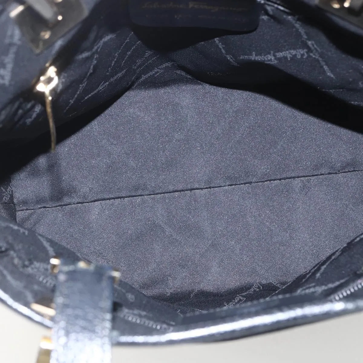Salvatore Ferragamo Vintage Nylon Black Nylon Tote Bag Bag (Pre-Owned)