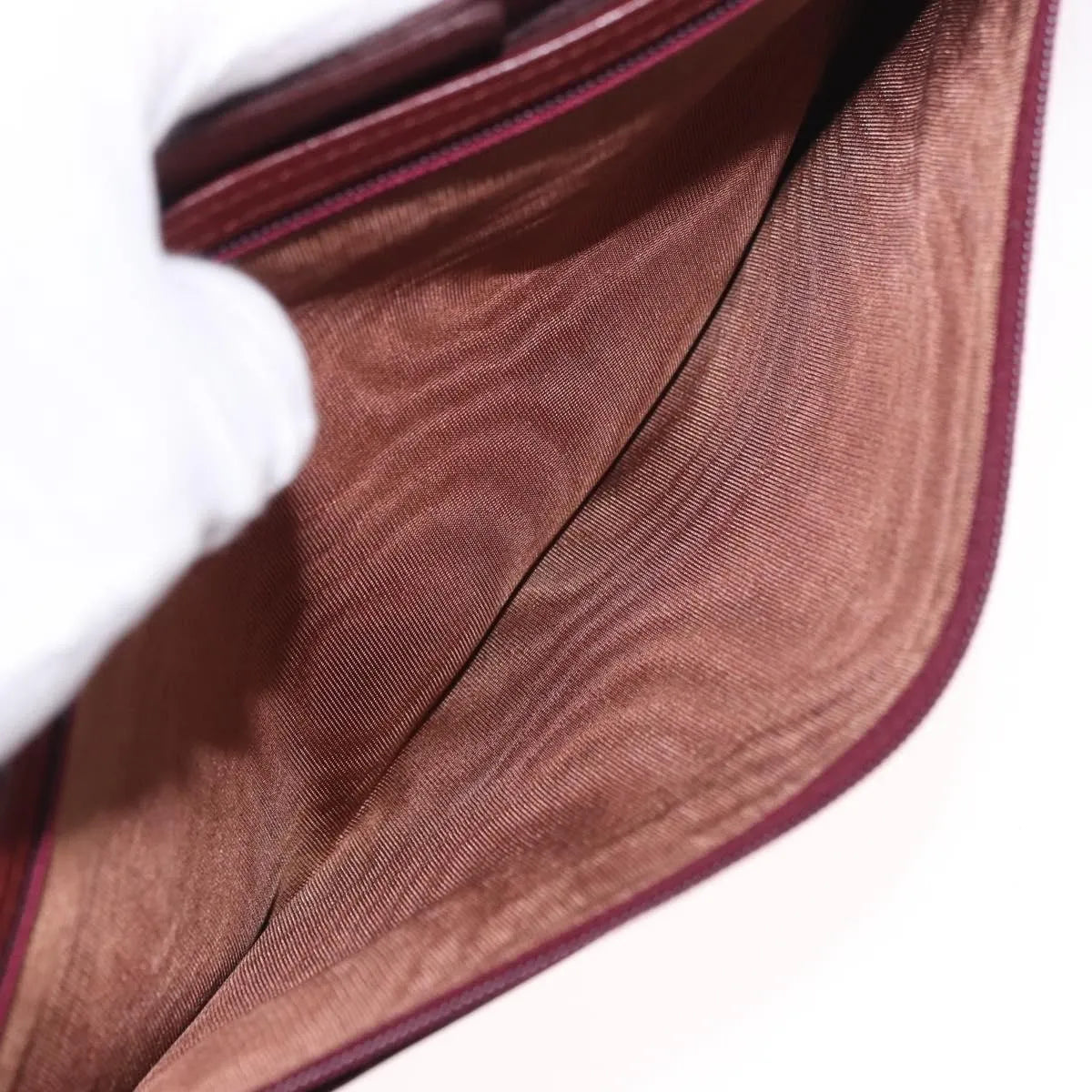 Cartier Must De Cartier Leather Burgundy Leather Clutche & Pouche Bag (Pre-Owned)
