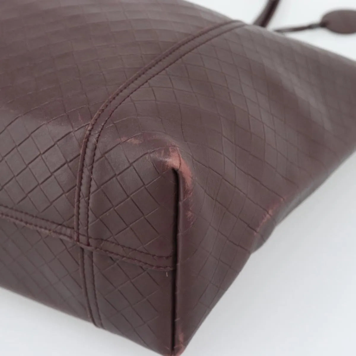 Bottega Veneta Intrecciomirage Tote Leather Brown Leather Tote Bag Bag (Pre-Owned)