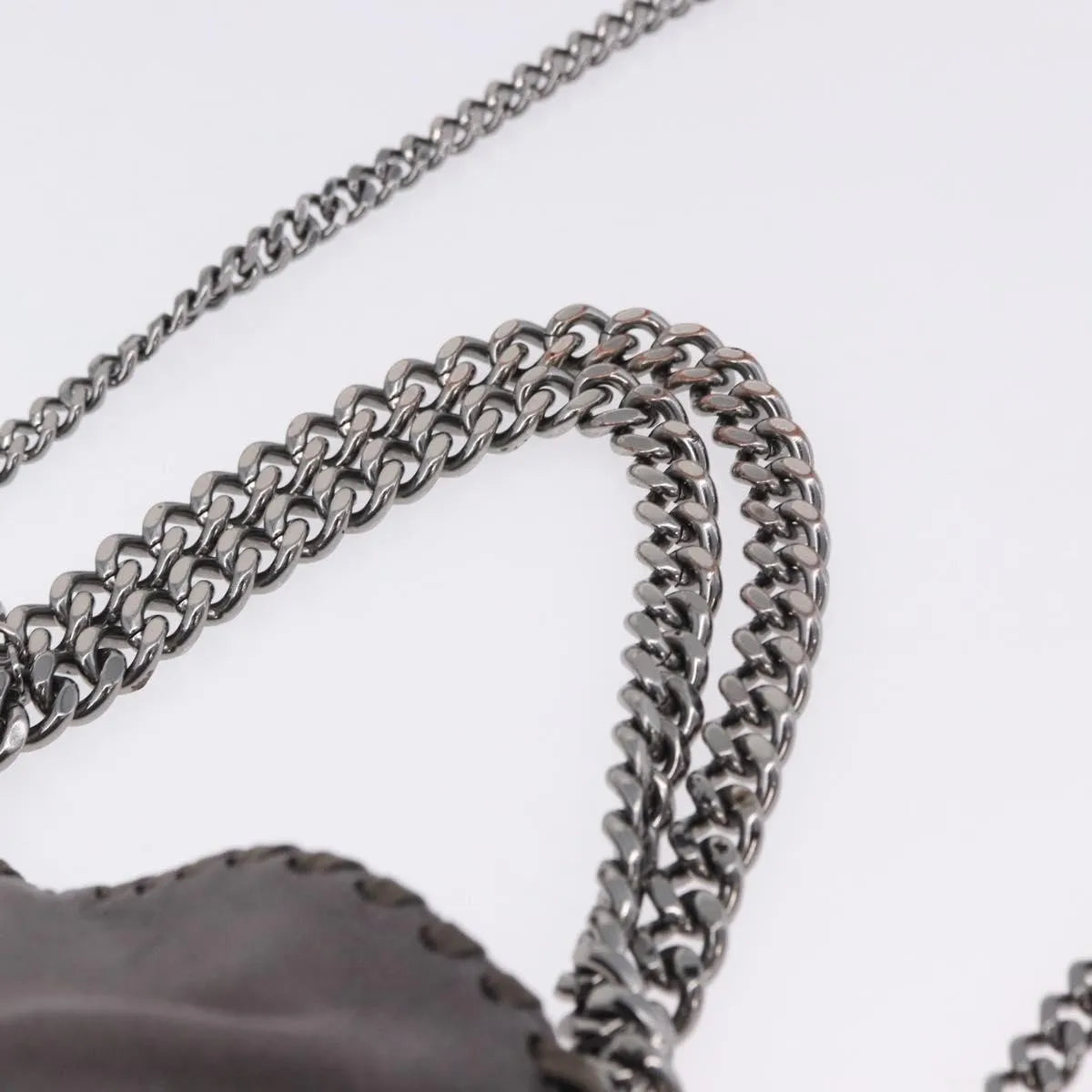 Stella Mccartney Falabella Fold Over Faux Leather Gray Polyester Shoulder Bag Bag (Pre-Owned)