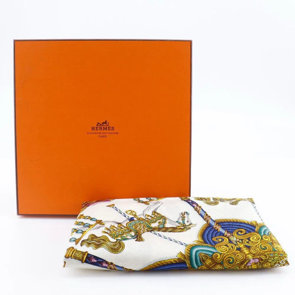 Hermes Carré 90 Silk Multicolor Green Silk Scarve & Shawl Accessory (Pre-Owned)