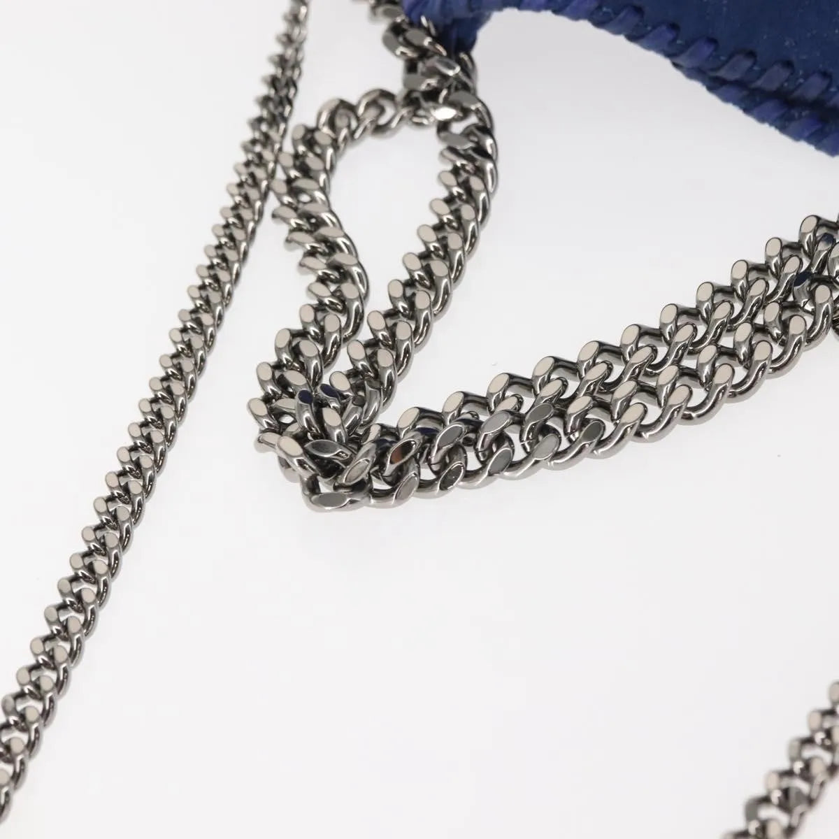 Stella Mccartney Falabella Fold Over Shaggy Deer Blue Polyester Shoulder Bag Bag (Pre-Owned)