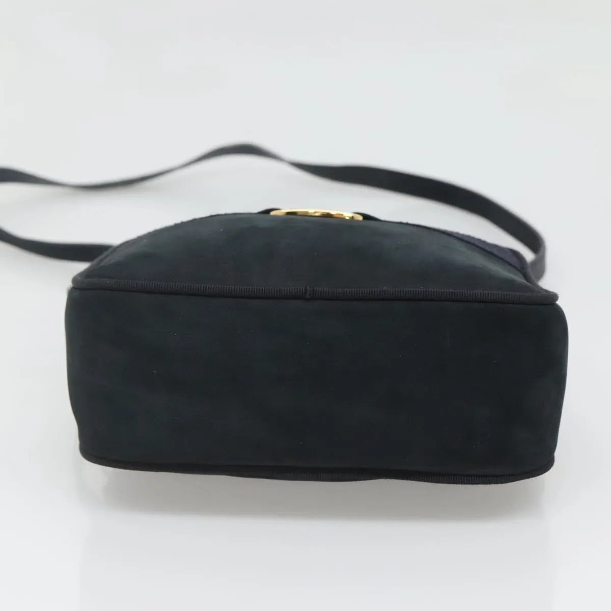 Salvatore Ferragamo Vara Bow Camera Suede Navy Suede Shoulder Bag Bag (Pre-Owned)