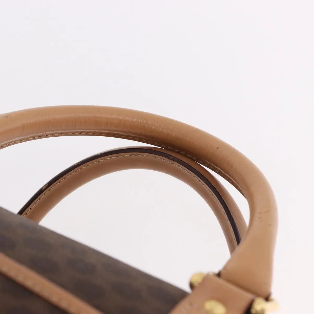 Celine Vintage Macadam Boston Canvas And Leather Brown Pvc Handbag (Pre-Owned)