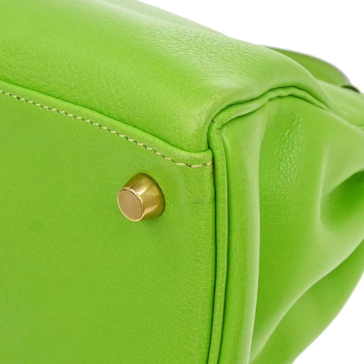 Hermes Kelly Sellier Gullliver Green Calfskin Handbag (Pre-Owned)