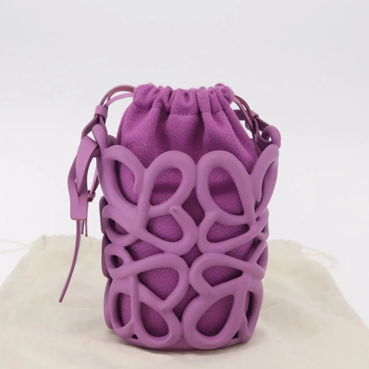 Loewe Anagram Inflated Pocket Canvas And Silicon Purple Canvas Crossbody Bag Bag (Pre-Owned)