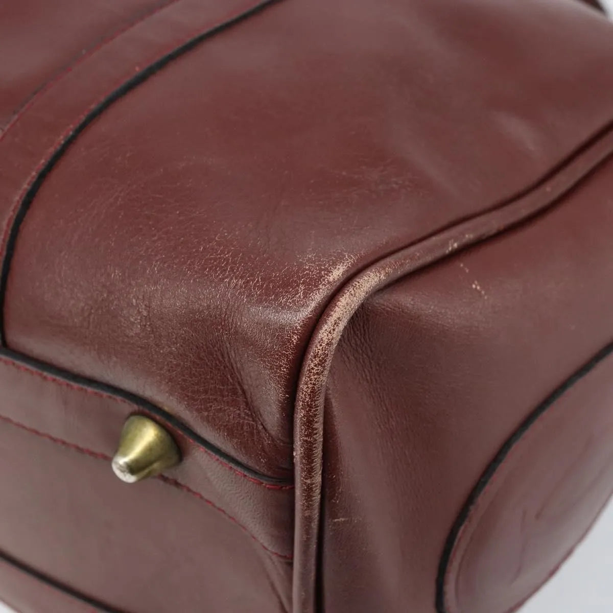 Cartier Must De Cartier Leather Burgundy Leather Handbag (Pre-Owned)
