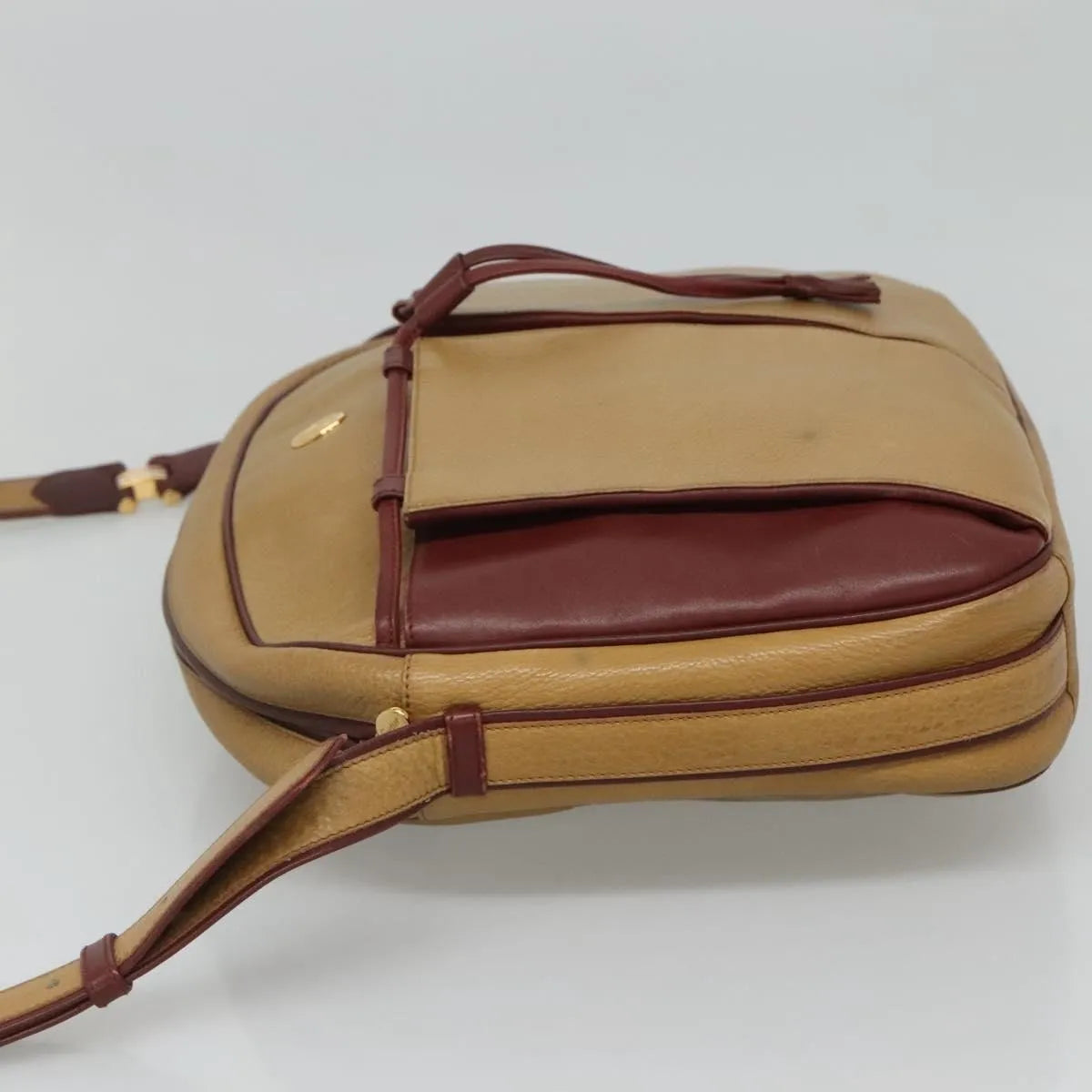 Cartier Tasseled Must De Cartier Leather Beige Leather Shoulder Bag Bag (Pre-Owned)