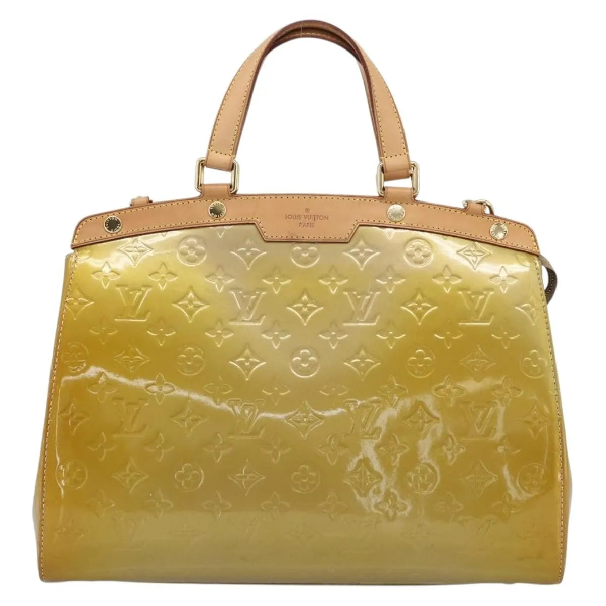 Louis Vuitton Brea Monogram Vernis Beige Patent_Leather Handbag (Pre-Owned)