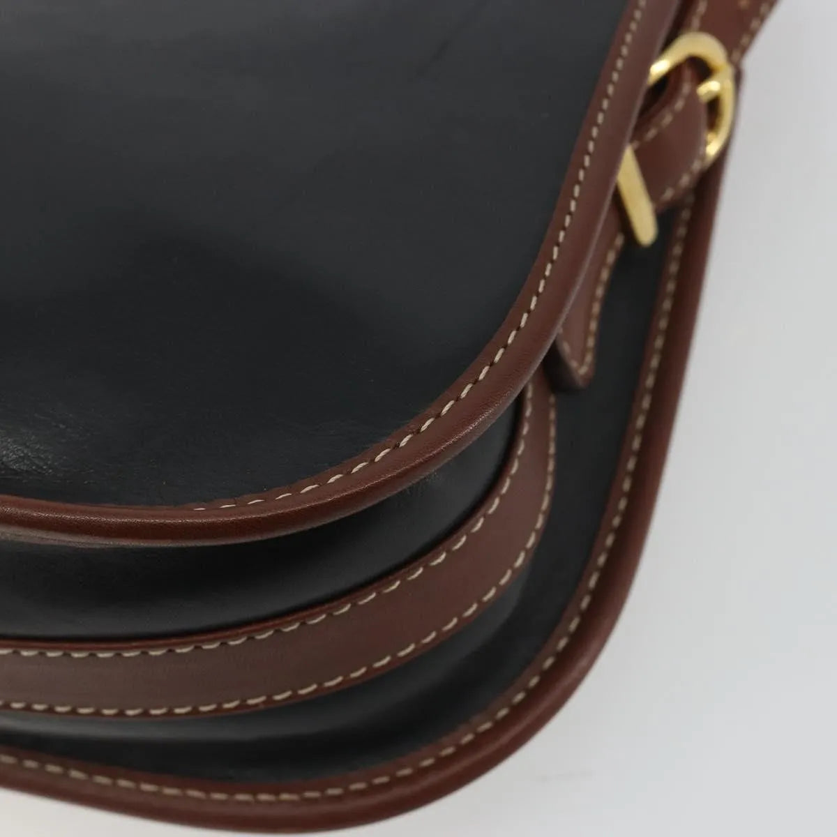 Celine Vintage Flap Leather Black Leather Shoulder Bag Bag (Pre-Owned)