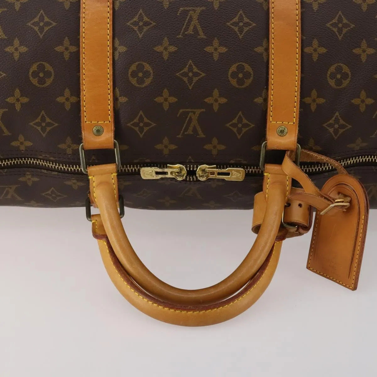 Louis Vuitton Keepall Bandoulière Monogram Brown Canvas Travel Bag Bag (Pre-Owned)