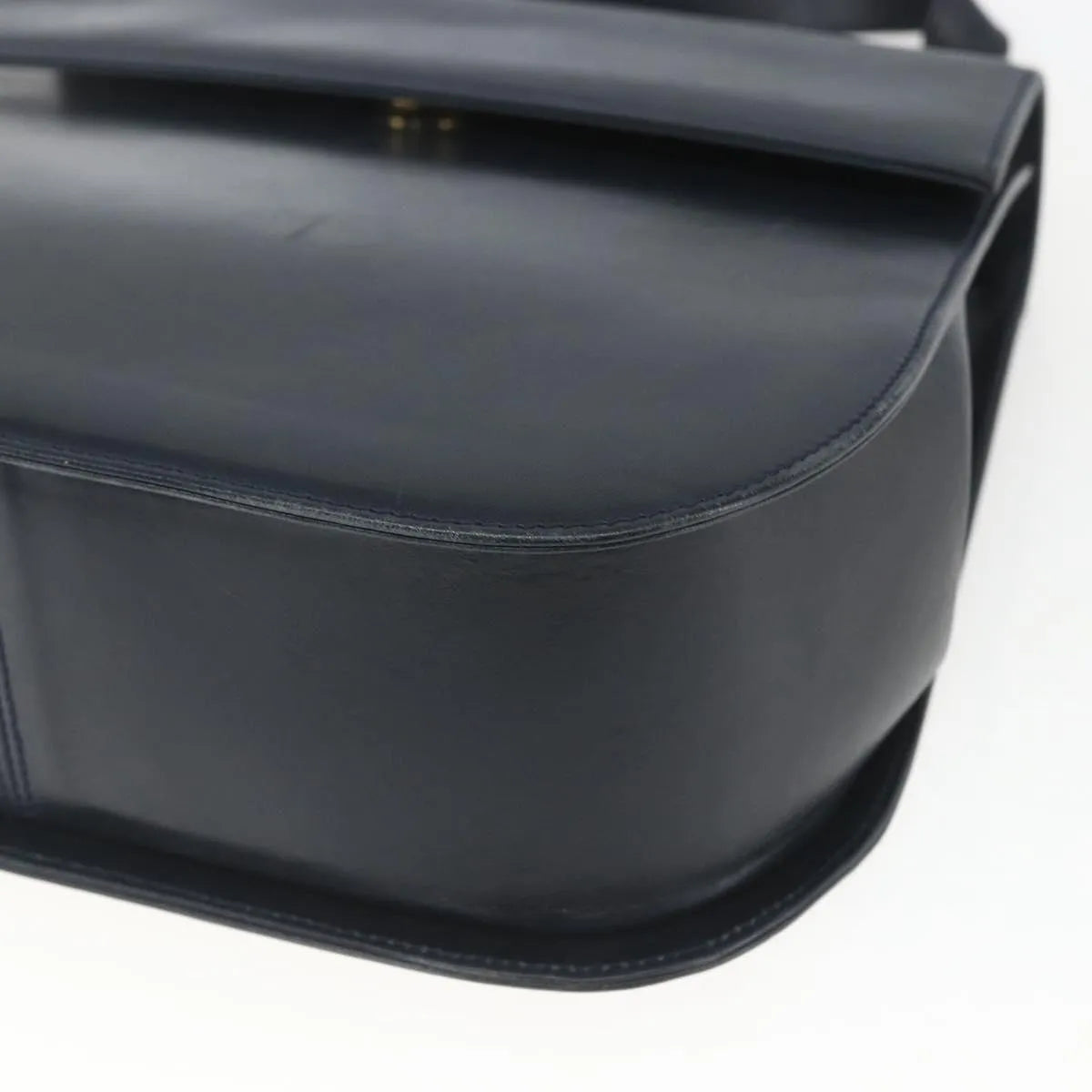 Salvatore Ferragamo Gancini Leather Navy Leather Shoulder Bag Bag (Pre-Owned)