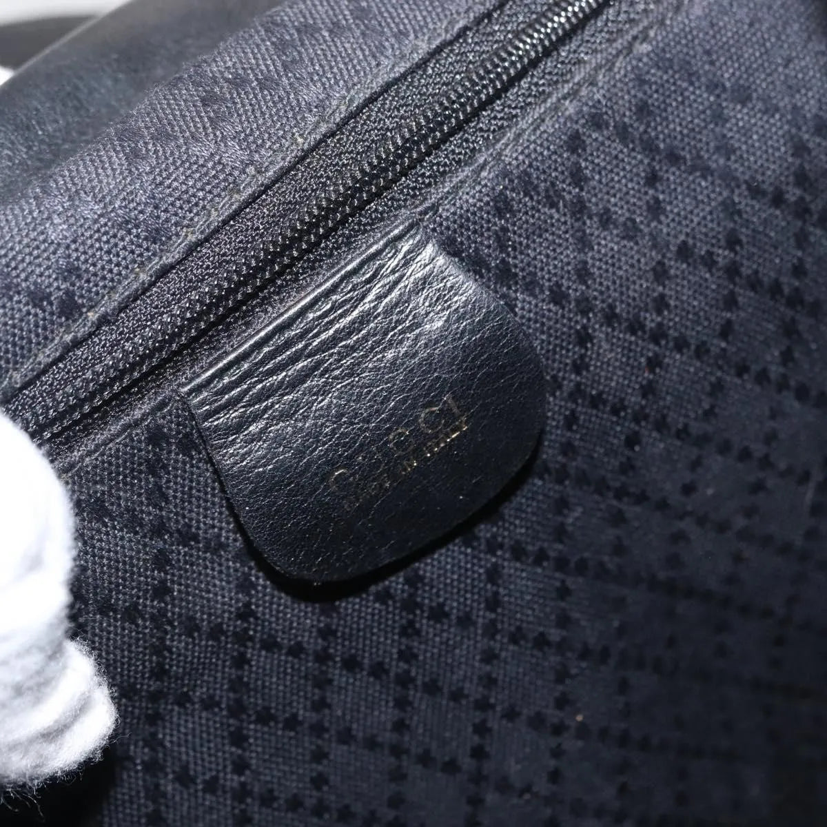 Gucci Vintage Bamboo Leather Black Leather Backpack Bag (Pre-Owned)